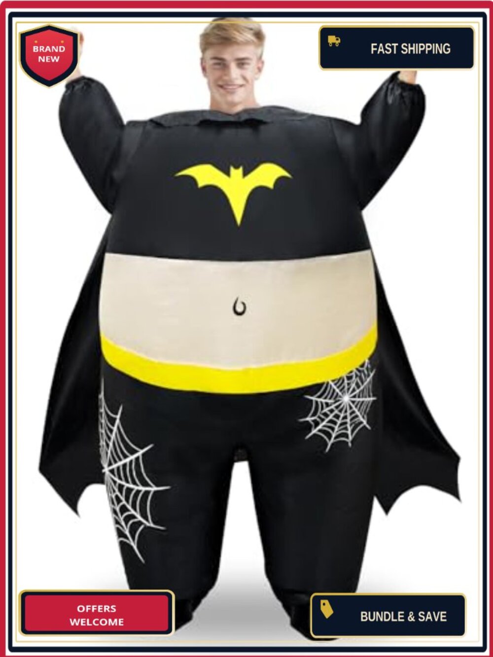Adult Inflatable Chubby Man Costume Halloween Cosplay Party Unisex